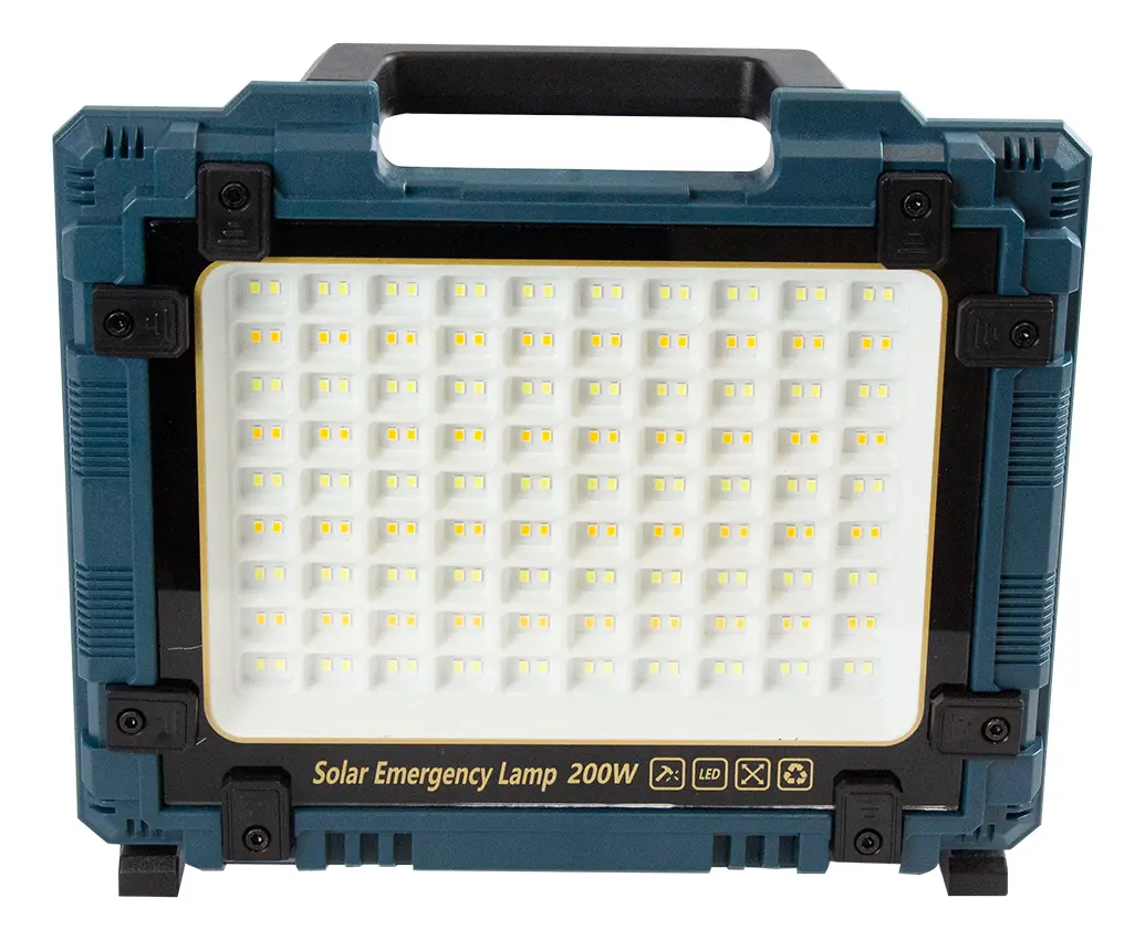 Reflector Solar Led 200w Dakota Con Panel Solar Azul Acero Blanco Frío, Calido