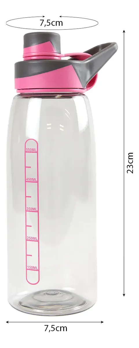 Kit Portacaramañola Botella Plástico  Rosa Gris Bicicleta Rosa