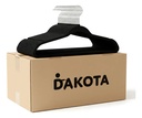 Set X25 Perchas De Terciopelo Dakota Antideslizante Premium Color Negro Negro Azabache