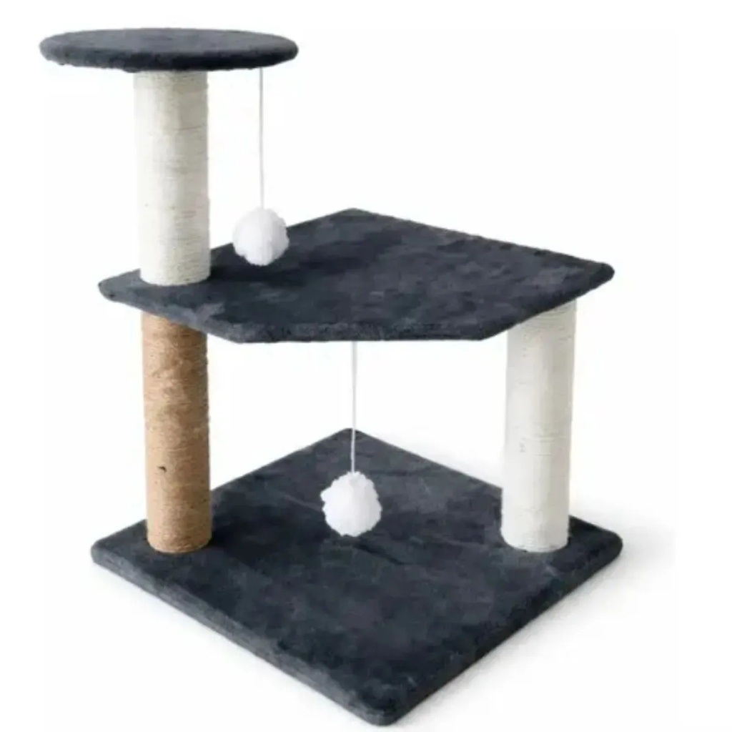 Torre Rascador Para Gatos Dakota 2 Niveles Gris