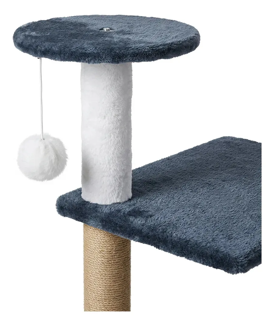 Torre Rascador Para Gatos Dakota 2 Niveles Gris