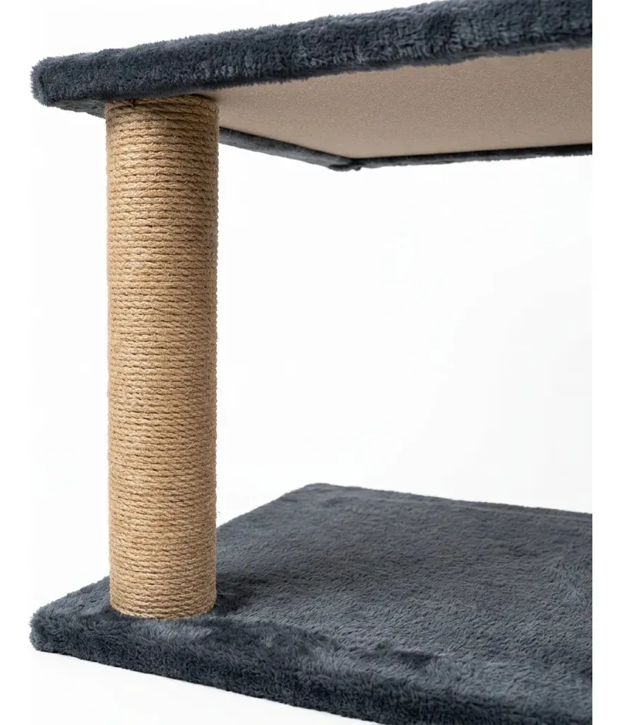 Torre Rascador Para Gatos Dakota 2 Niveles Gris