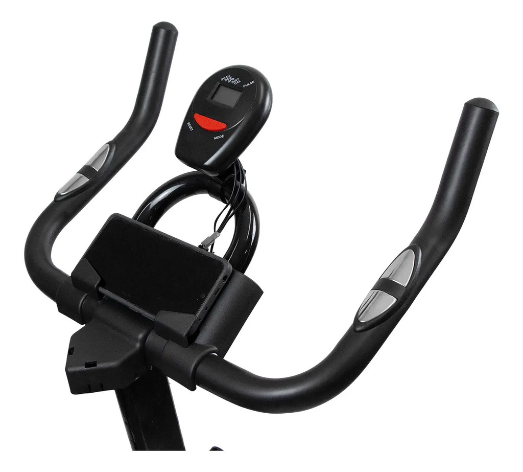 Bicicleta Fija Spinning 150kg Reforzada Dakota Bluetooth 6kg Color Negro