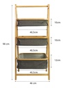 Organizador Dakota 3 Niveles Con Canastos De Tela Estructura De Bambú Mueble Práctico