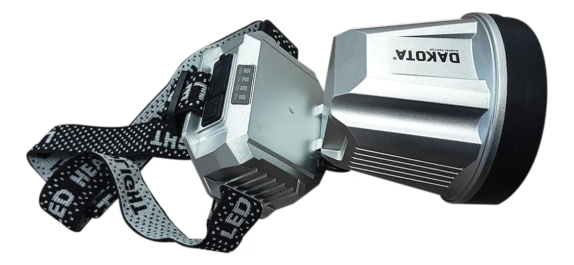 Linterna Minero Dakota Luz Led Cabeza Vincha Batería Recargable Usb Color Gris Blanco