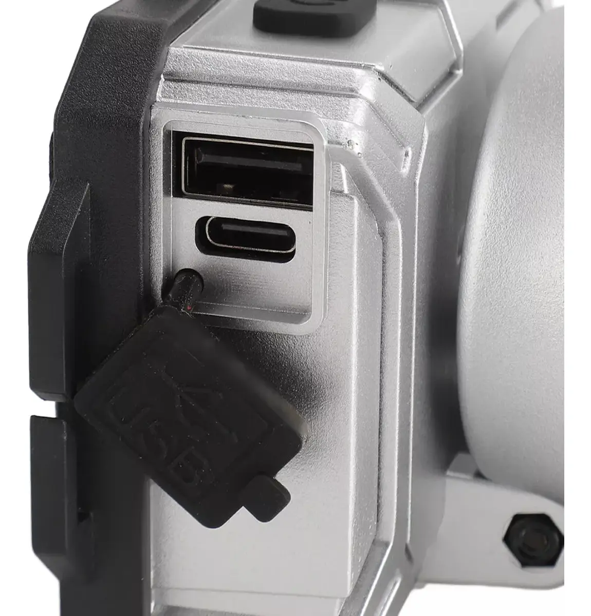 Linterna Minero Dakota Luz Led Cabeza Vincha Batería Recargable Usb Color Gris Blanco