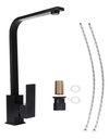 Combo Bacha De Cocina Dakota Acero Inoxidable Con Accesorios + Grifería De Baño Monocomando Negra Plateado 1