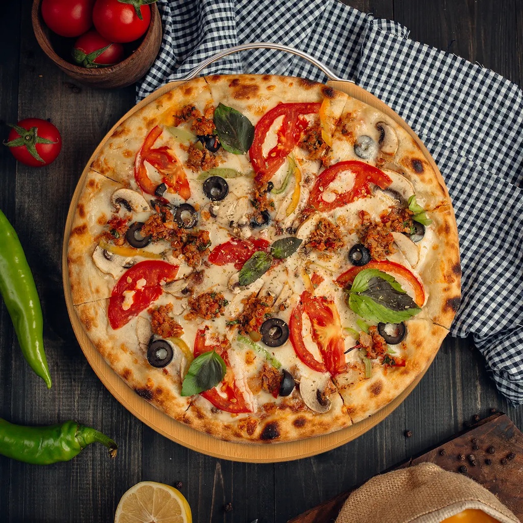 Tabla Para Pizza Dakota 36 Cm X 1,8 Cm Bambú Liso Marrón