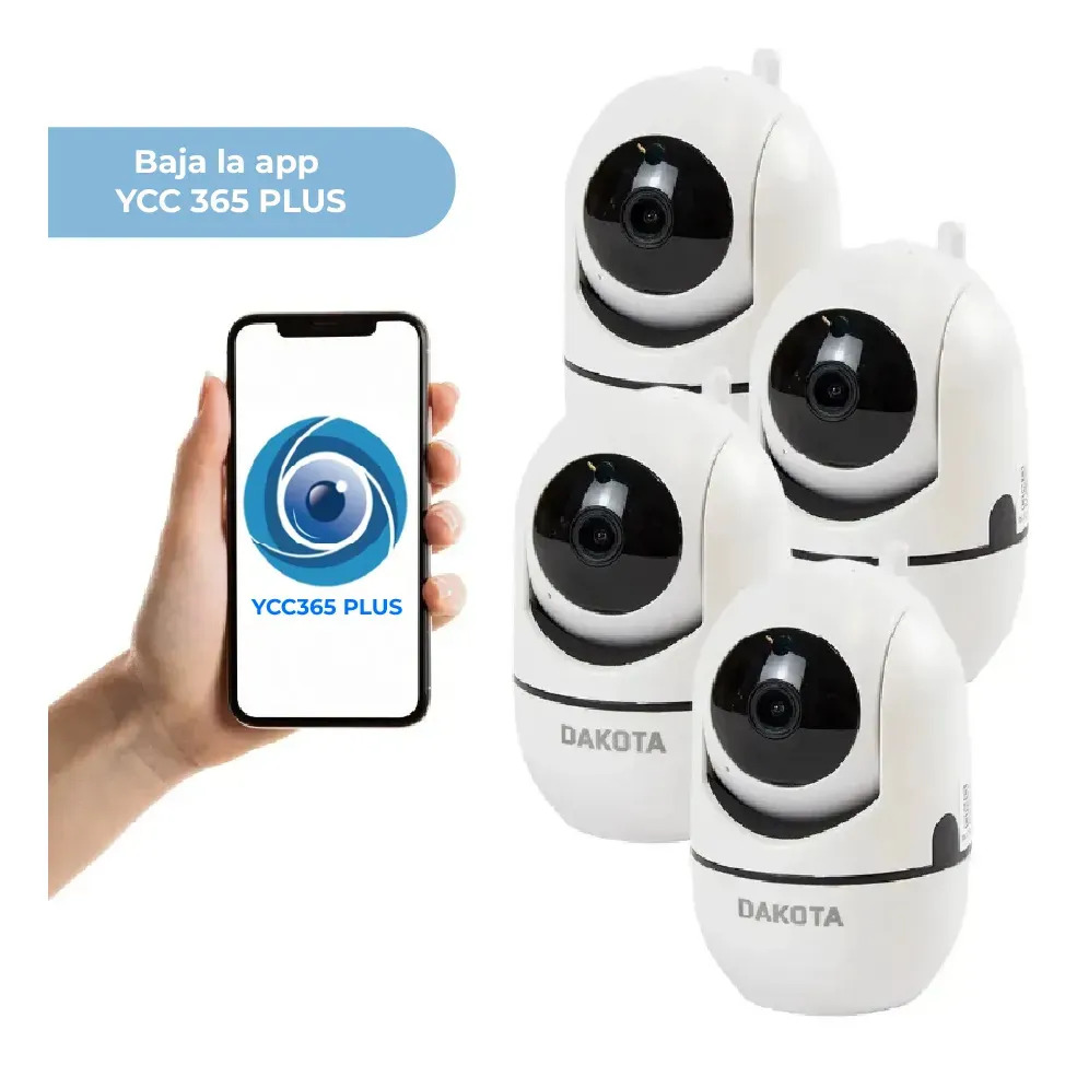 Cámaras Seguridad Ip Wifi 1080p Visión Nocturna Combo Dakota X4 Blanco