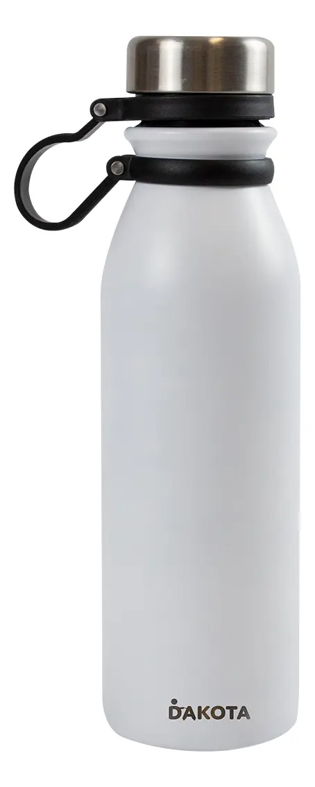 Combo 2 Botellas Térmicas Deportivas Dakota Acero Inoxidable 600ml Color Blanco. Blancox2
