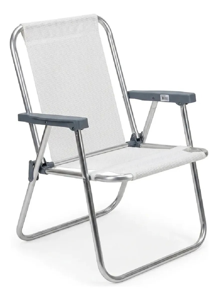 Combo X2 Silla Alta Plegable Dakota Aluminio 1 Pos. Playa Camping Color Blanco Blanco X2