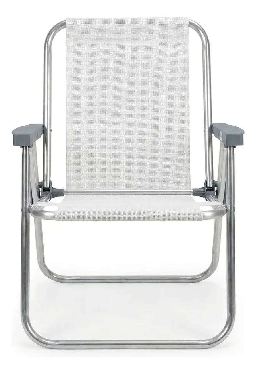 Combo X2 Silla Alta Plegable Dakota Aluminio 1 Pos. Playa Camping Color Blanco Blanco X2