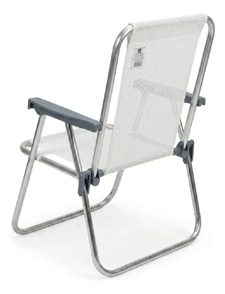 Combo X2 Silla Alta Plegable Dakota Aluminio 1 Pos. Playa Camping Color Blanco Blanco X2