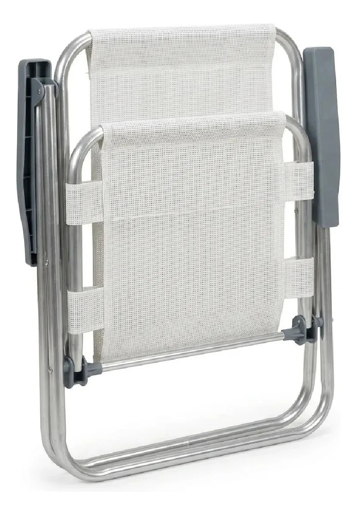 Combo X2 Silla Alta Plegable Dakota Aluminio 1 Pos. Playa Camping Color Blanco Blanco X2