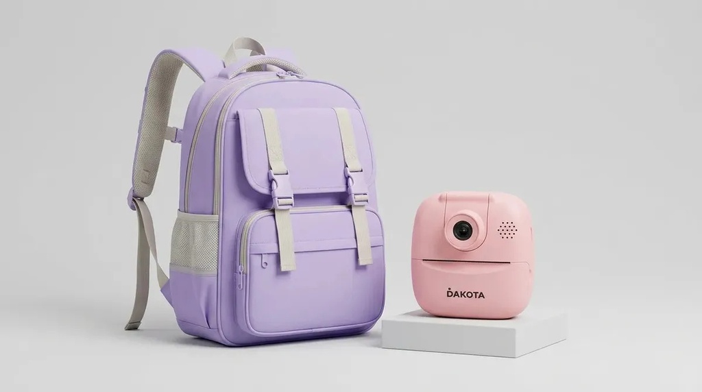Mochila Escolar Dakota Baginf003+caminst001 17.6l Violeta Y Rosa Liso