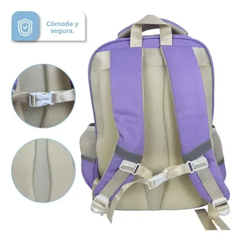 Mochila Escolar Dakota Baginf003+caminst001 17.6l Violeta Y Rosa Liso