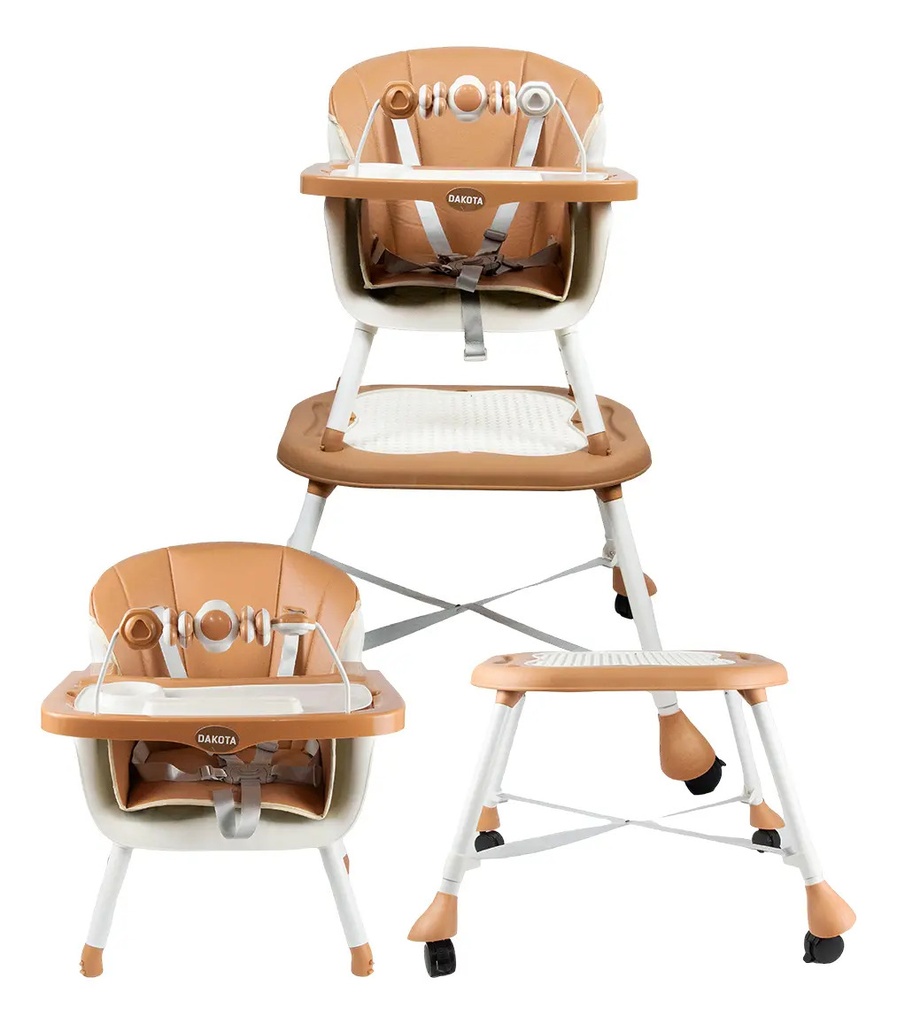 Silla De Comer Bebe Alta Dakota Multifunción Mesa Para Juegos Estudios Color Marrón Baby