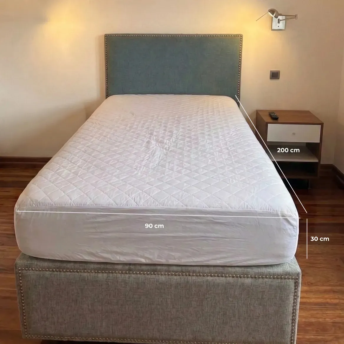 Combo X2 Cubre Colchón Impermeable 1 Plaza Ajustable Protector Funda Elástico Blanco