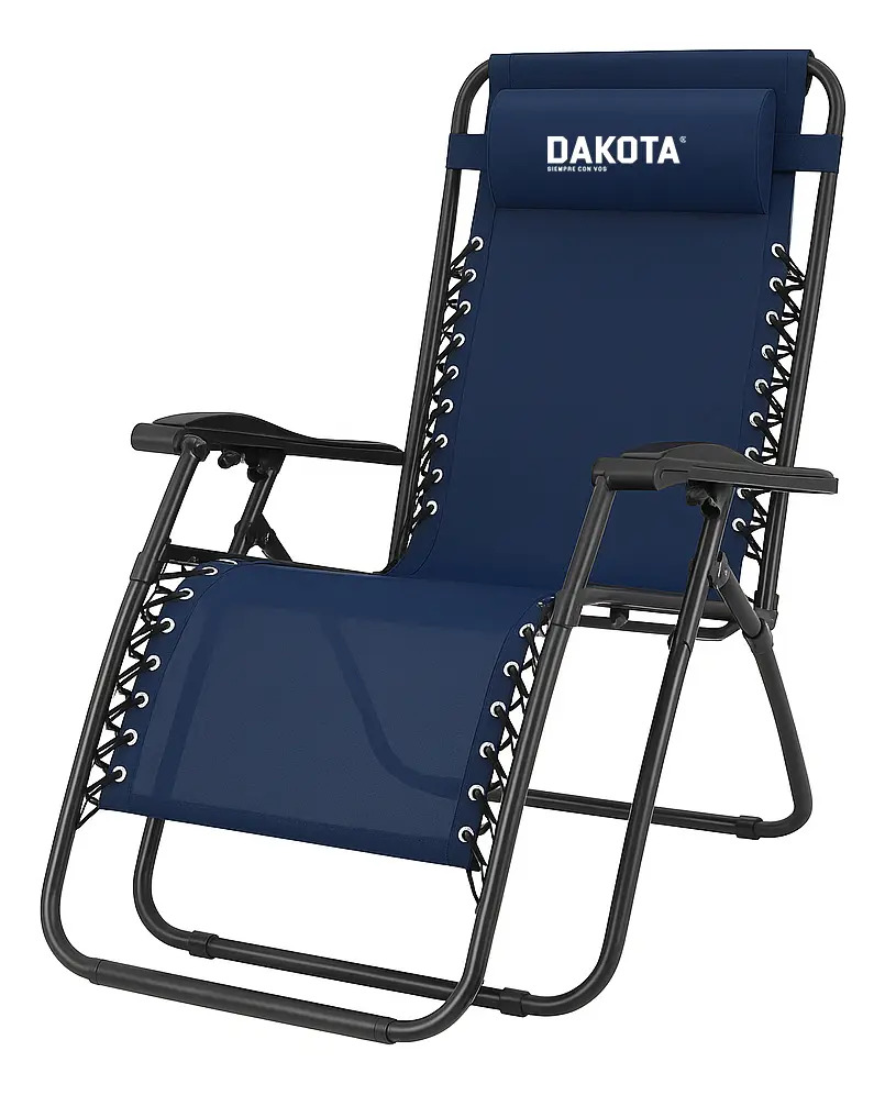 Reposera Gravedad Cero Dakota Grcero Plegable Reforzada Color Azul