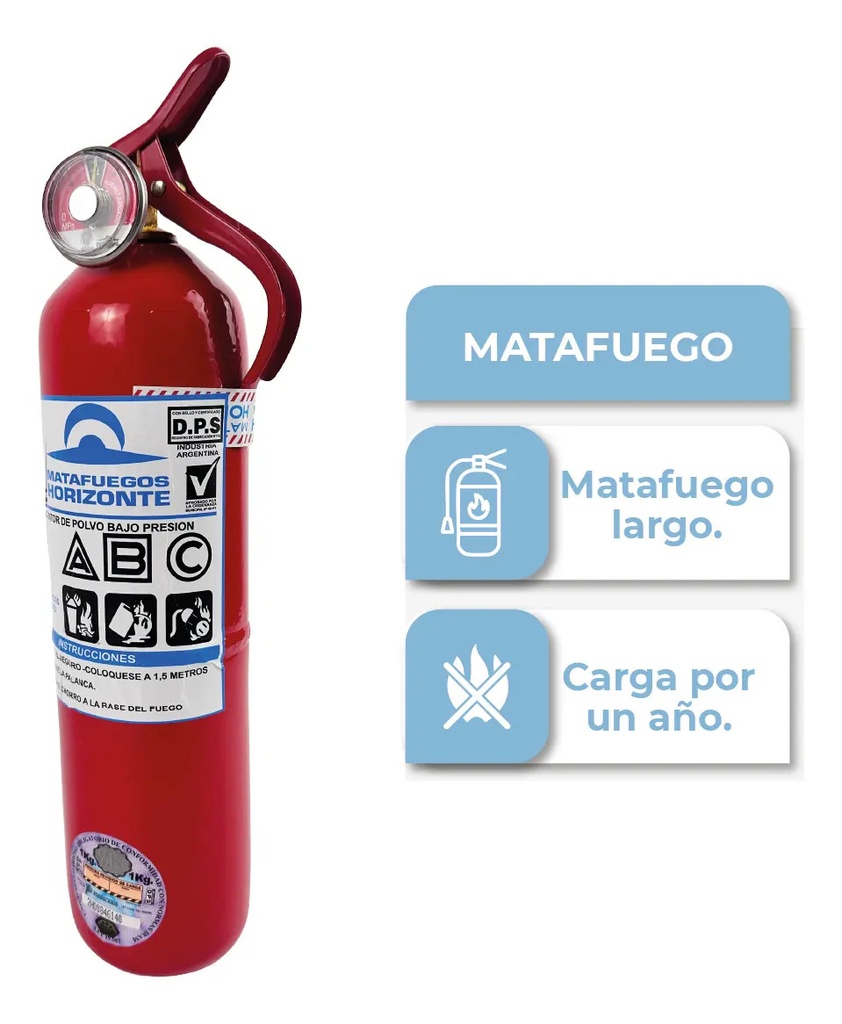 Kit Reglamentario De Seguridad Para Auto 7 En 1 Premium Con Matafuego Flaco + Linterna De Regalo