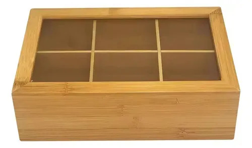 Caja Té Madera Dakota Con 2 Tazas Organizador