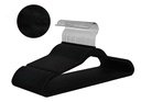 Set X75 Perchas De Terciopelo Dakota Antideslizante Premium Color Negro Negro Azabache