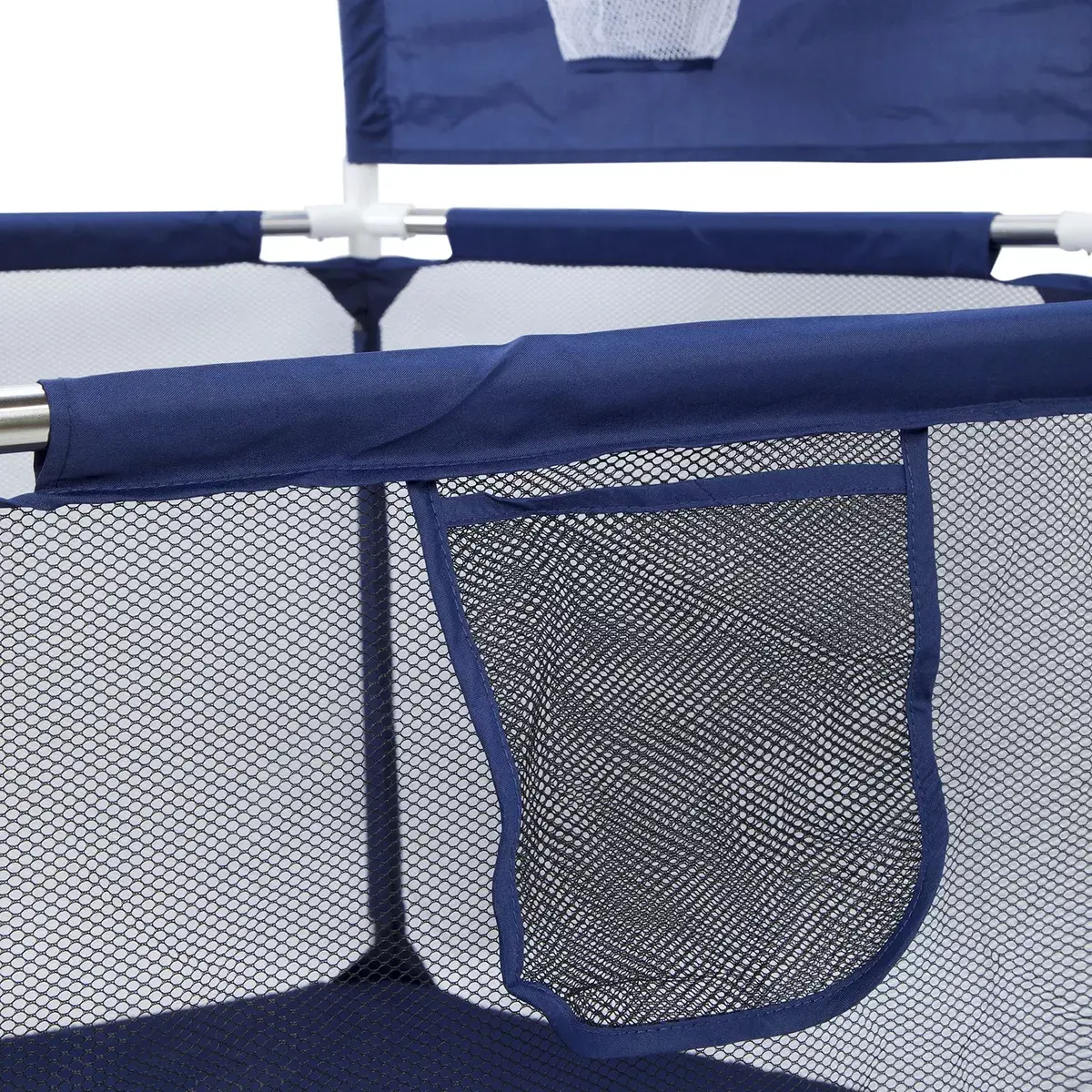 Corralito Pelotero Para Bebes Hexagonal Dakota Gimnasio Aro Básquet Con Pelotitas Color Azul Marino