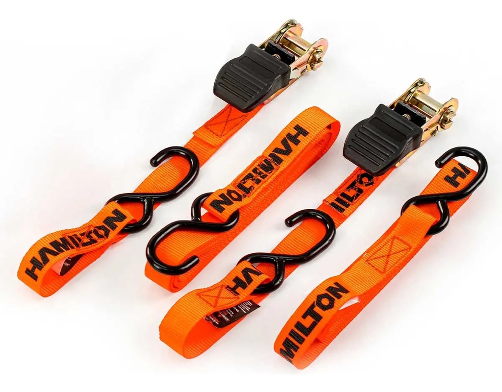 Set 2 Cintas Amarre Crique 25mm X 5 Mt 350 Kg Hamilton Htt207 Naranja