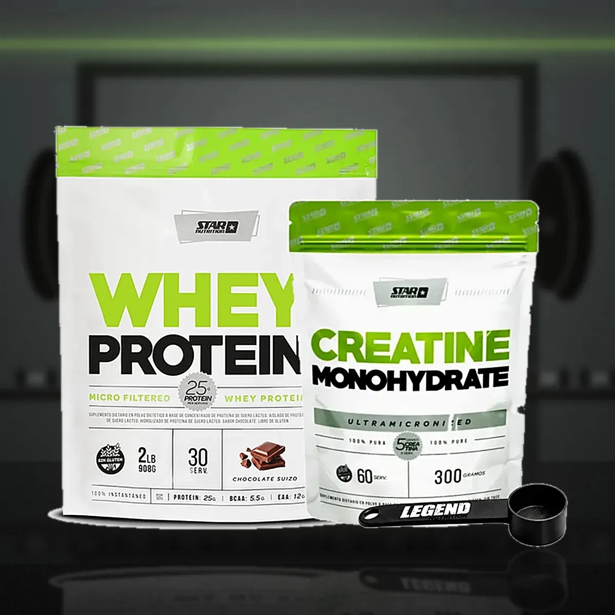 Set Inicio Star Nutrition Proteína Whey Protein Chocolate Doypack + Creatina Monohydrate 300 G Sin Sabor · Suplementos En Polvo
