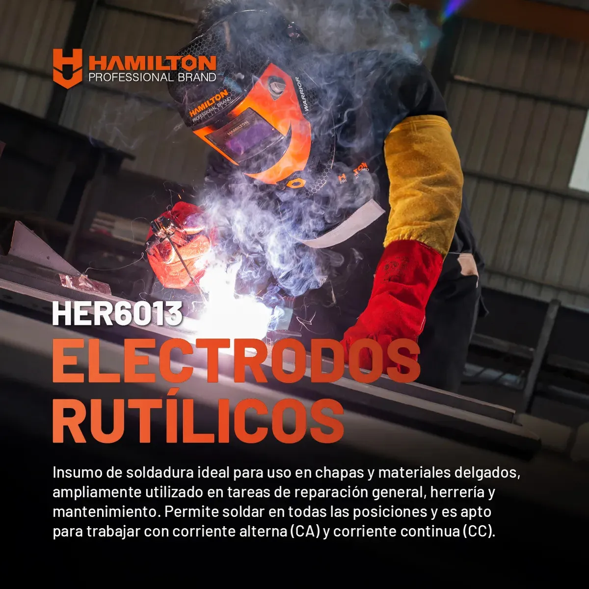 Electrodos Para Soldadura Hamilton Her6013-2.5 Mm 5 Kg Gris Oscuro