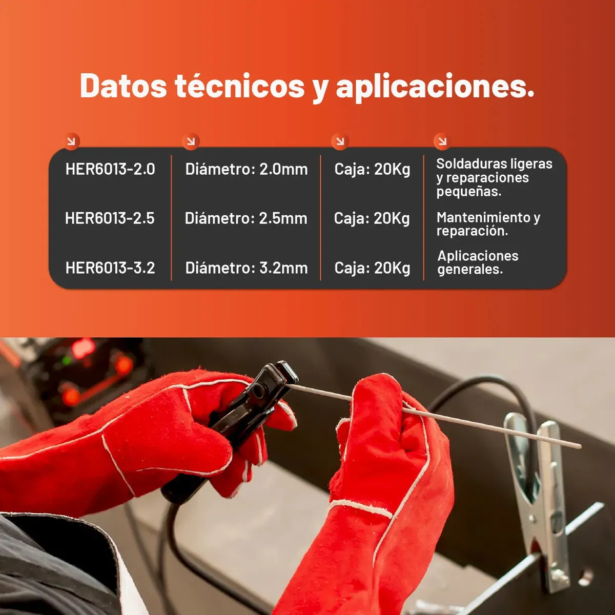 Electrodos Para Soldadura Hamilton Her6013-2.5 Mm 5 Kg Gris Oscuro
