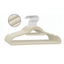 Set X25 Perchas De Terciopelo Dakota Antideslizante Premium Color Beige