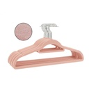 Set X25 Perchas De Terciopelo Dakota Antideslizante Premium Color Rosa