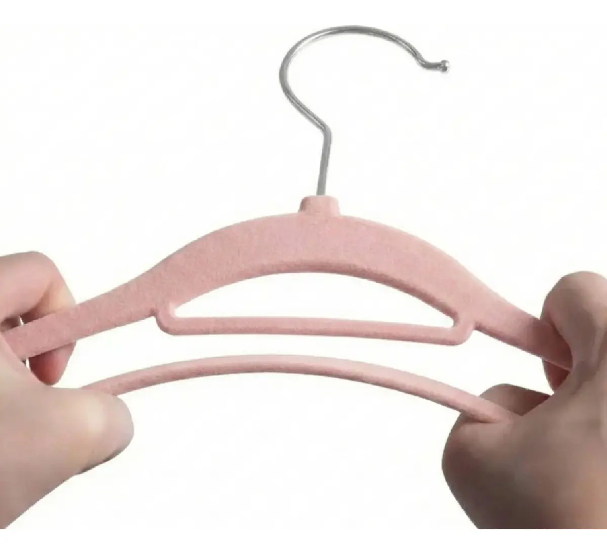 Set X25 Perchas De Terciopelo Dakota Antideslizante Premium Color Rosa