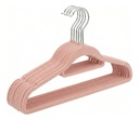 Set X50 Perchas De Terciopelo Dakota Antideslizante Premium Color Rosa