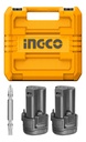 Taladro Atornillador Usb C Ingco Cdli12202 2 Baterías Maleta Amarillo