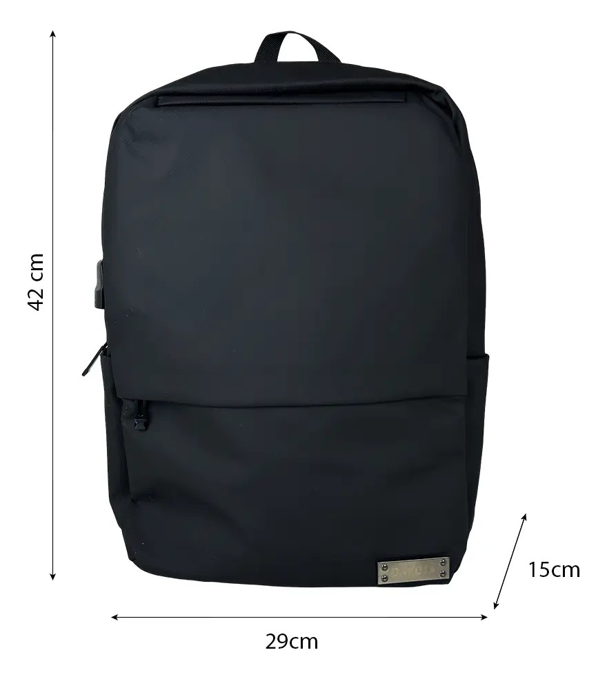 Mochila Impermeable Viaje Dakota Portanotebook Cabina 15 Pulgadas Usb Incluyen 2 Neceser Regalo Negro