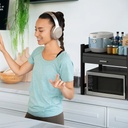 Estante Organizador Para Microondas Y Horno Eléctrico Dakota Con Cajón Negro