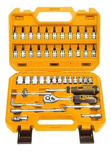 Taladro Atornillador Inalámbrico Ingco Cdli12202 Usb C 2 Baterías Maleta + Set Herramientas 46 Piezas 1/4  Ingco Incluye Guantes Moteados Amarillo