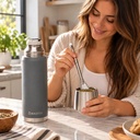 Termo Dakota 1000ml Acero Inoxidable Gris Botella Térmica Bebidas Incluye Bombilla Acero