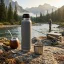 Termo Dakota 1000ml Acero Inoxidable Gris Botella Térmica Bebidas Incluye Bombilla Acero