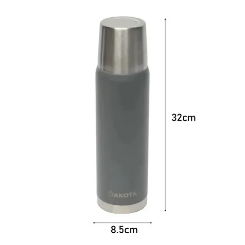 Termo Dakota 1000ml Acero Inoxidable Gris Botella Térmica Bebidas Incluye Bombilla Acero