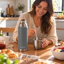 Termo Dakota 750ml Acero Inoxidable Gris Botella Térmica Bebidas Incluye Bombilla Acero