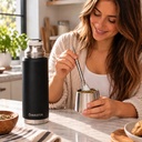 Termo Dakota Acero Inoxidable 1000ml Negro Botella Térmica Para Bebidas Incluye Bombilla Acero