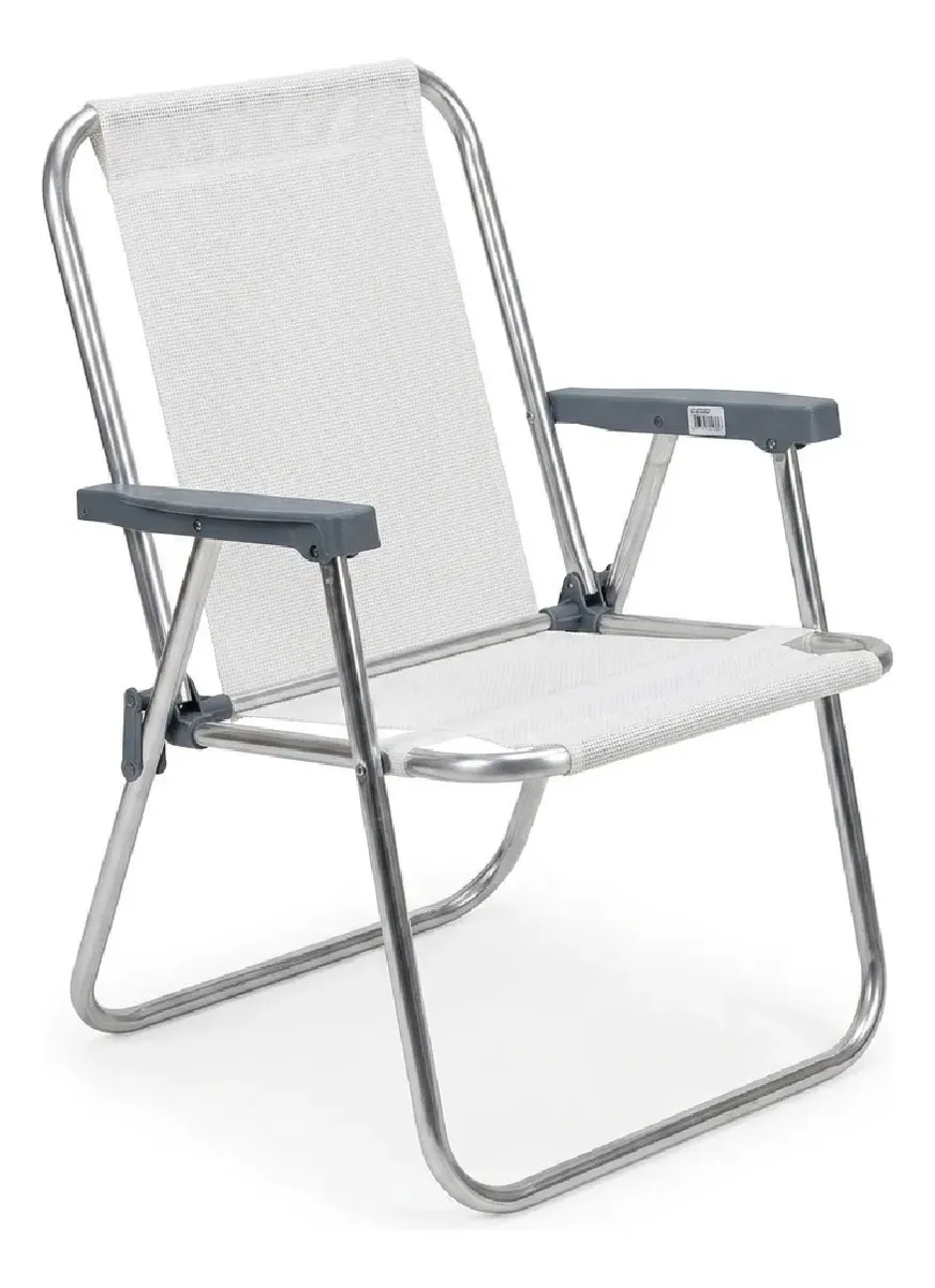 Silla Alta Plegable Dakota Aluminio 1 Pos. Playa Camping Color Blanco