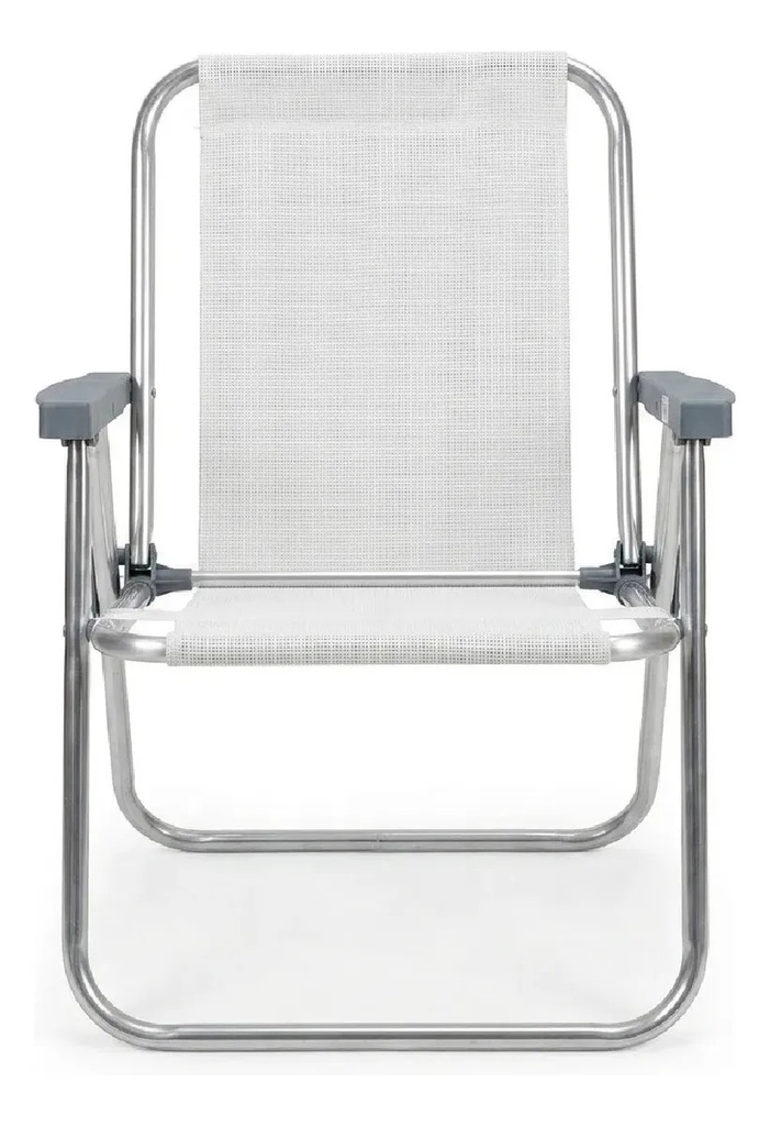 Silla Alta Plegable Dakota Aluminio 1 Pos. Playa Camping Color Blanco
