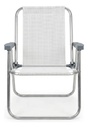 Silla Alta Plegable Dakota Aluminio 1 Pos. Playa Camping Color Blanco