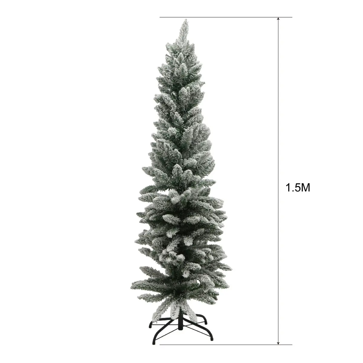 Árbol De Navidad Nevado 1,50 Metros Pino Artificial Decorativo Con Base Verde Oscuro