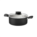 Set Bateria De Cocina Tramontina Linz Juego Sarten Ollas 7 Pzs Negro