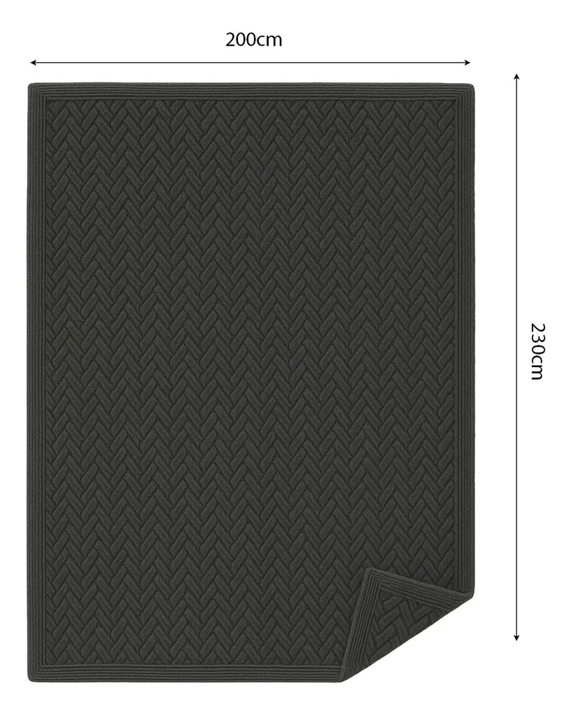 Frazadas Manta 200x230 Dakota Invierno Color Gris Claro Fra340g 1.6 G